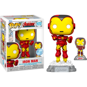 Pop! Marvel: A60 - Comic Iron Man w/ Pin's