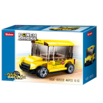 Jeux de construction pour enfants - Power bricks 4 Pull back : Autobus scolaire - Livraison rapide Tunisie