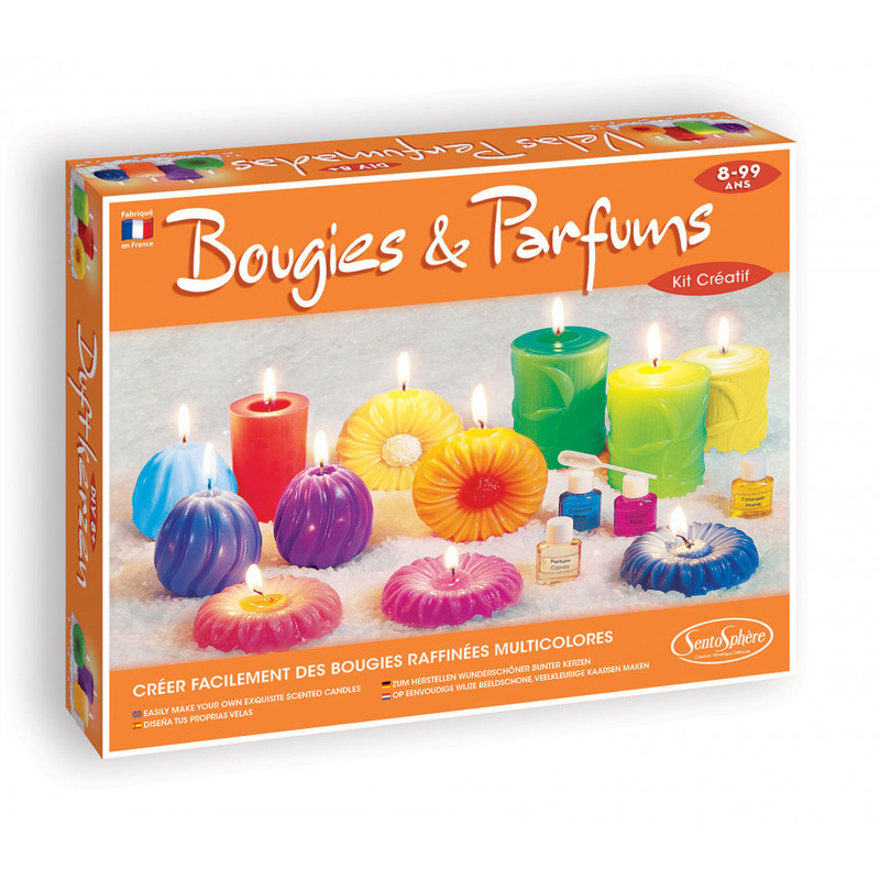 Kit complet de fabrication de bougies pour adultes, débutants et enfants, y  compris cire, mèches, 8 huiles essentielles, 8 types de parfums, colorants,  pot de fonte, boîtes de bougies : : Maison